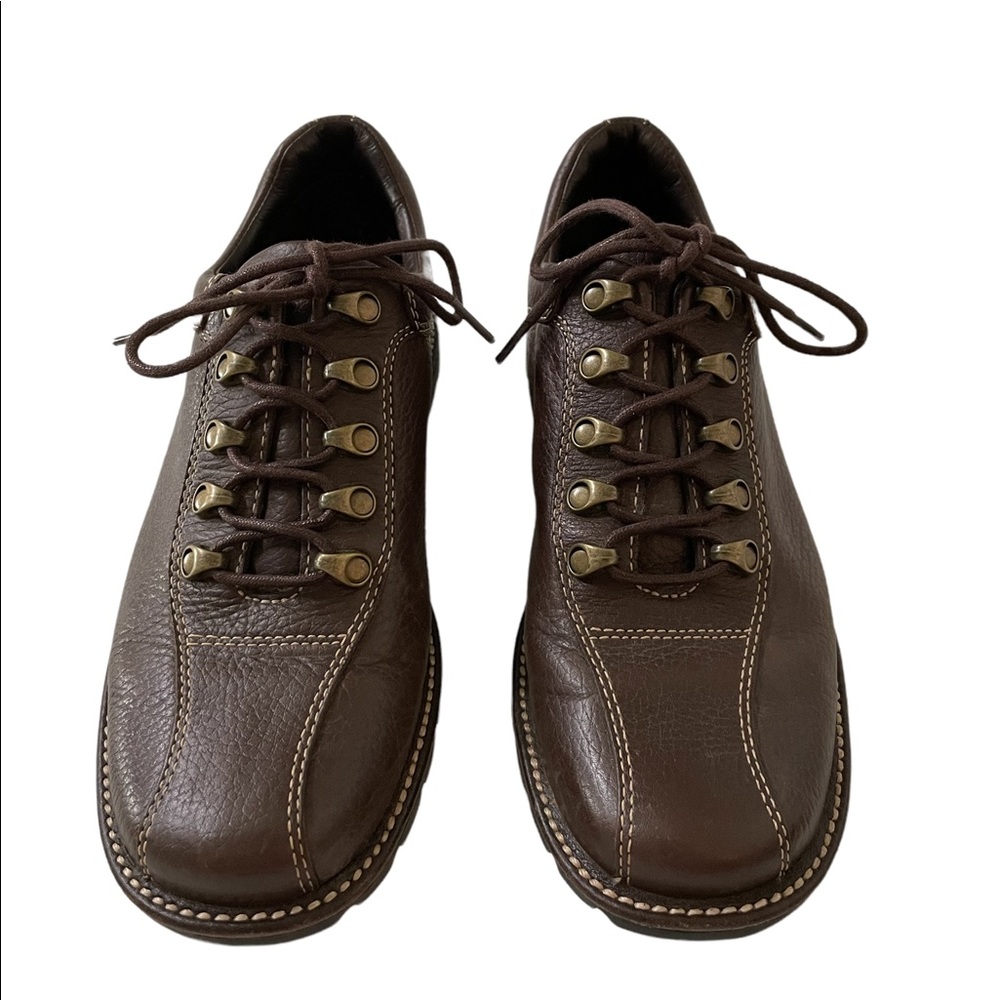 Cole Haan Dark Brown Leather Lace-Up Moccasin Sneakers